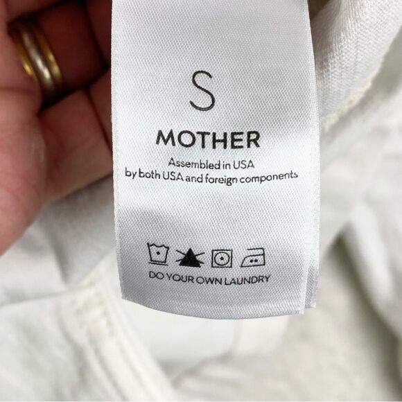 MOTHER Superior ‘The Smoker’ Chalk Denim Jacket Sz S Winter White Casual Chic - Picture 9 of 12